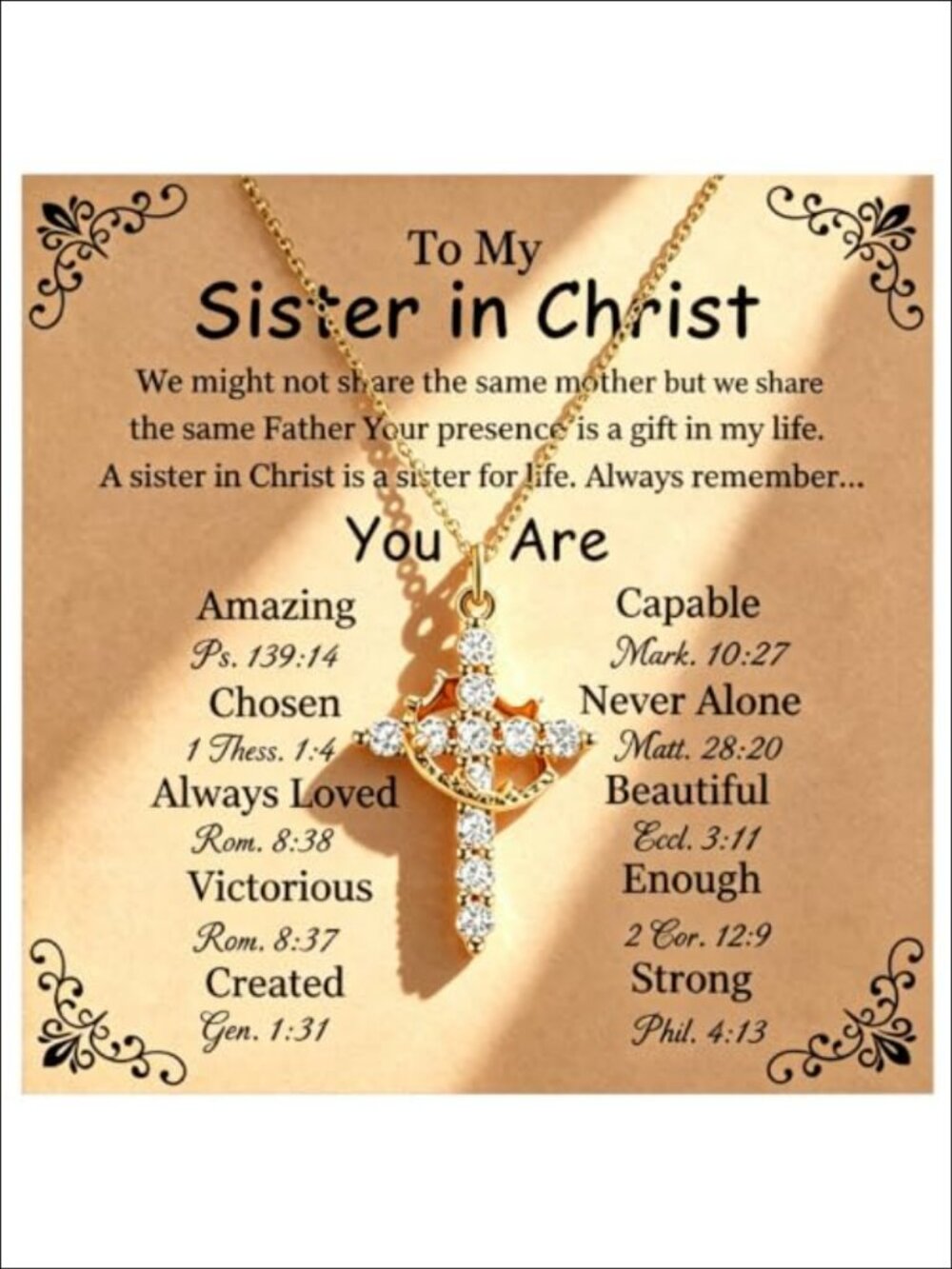 Christian Cross Pendant Necklace Stainless Steel 18in Faith Gift